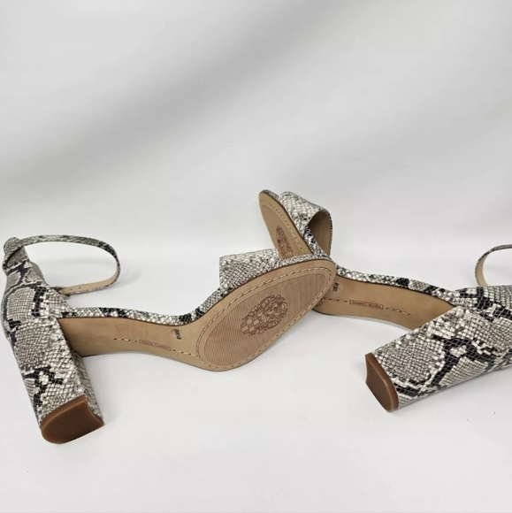 NEW Vince Camuto Corlina Snake Print Leather Ankle Strap Heels Shoes Size 10 M - Picture 5 of 6